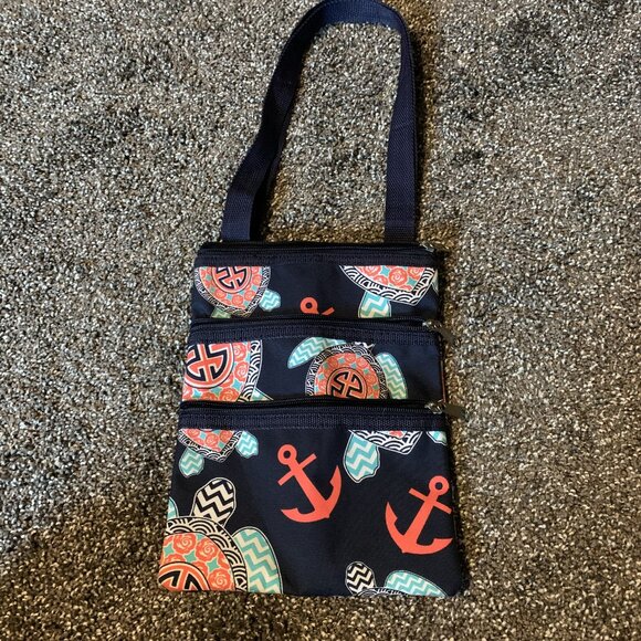 Unbranded Turtles & Anchors Navy Nylon Crossbody-Like New! - Picture 3 of 6